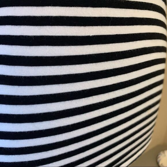 Anthropologie Little Yellow Button Striped Mixed Media Top S Plaid Puff Sleeve - Picture 2 of 8